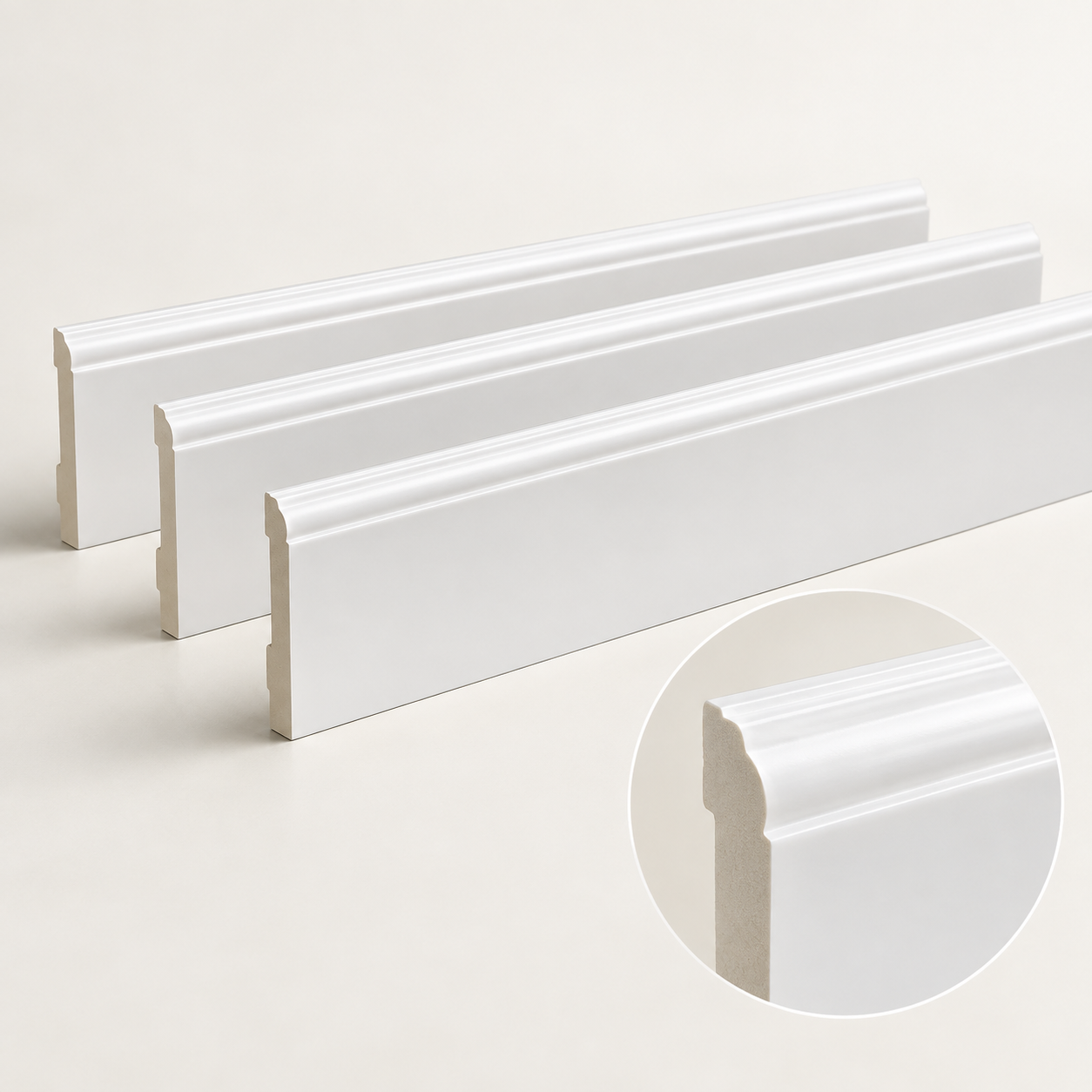 قرنیز PVC سفید مدل کلاسیک ۹ سانتی‌متر